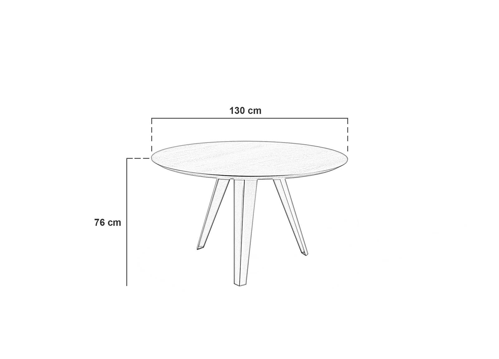 Tavolo Fisso Ø130x76 cm in Rovere Termocotto Henry Naturale