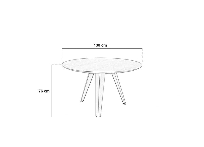 Tavolo Fisso Ø130x76 cm in Rovere Termocotto Henry Naturale