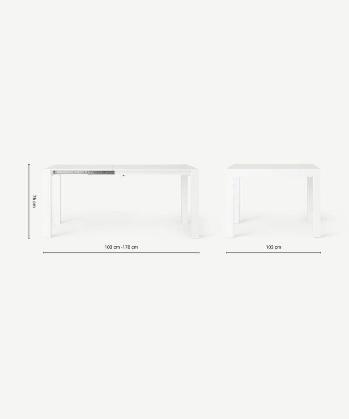 Tavolo Allungabile 103/170x90x76 cm in MDF Nemes Bianco