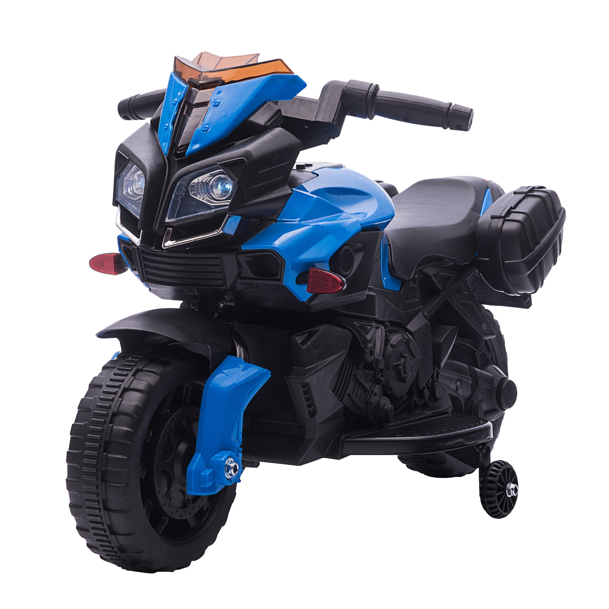 Moto Elettrica per Bambini 6V con Fari e Clacson Blu