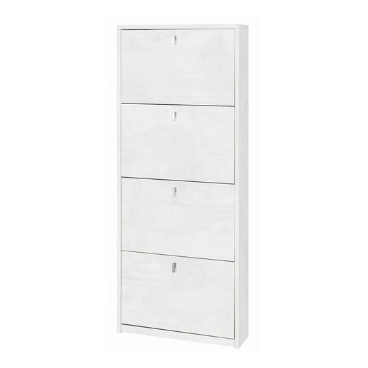 Scarpiera mobile salvaspazio 4 ante 63x18x154H cm in kit di montaggio colore Bianco Ossido