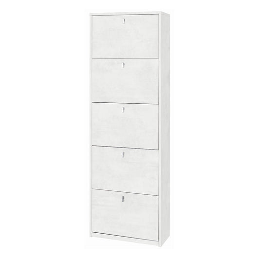 Scarpiera mobile con 5 ante 63x29x190H cm in kit di montaggio colore Bianco Ossido