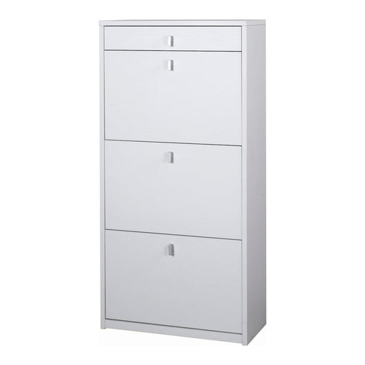 Scarpiera mobile 3 ante con 1 cassetto 63x29x127H cm in kit di montaggio colore Bianco fiammato