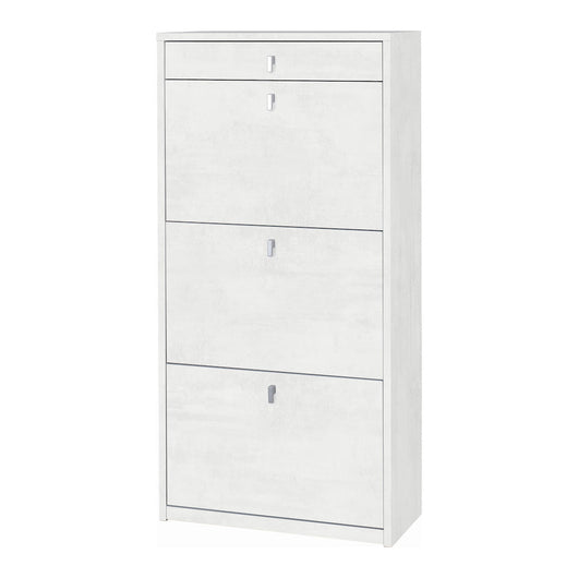 Scarpiera mobile 3 ante con 1 cassetto 63x29x127H cm in kit di montaggio colore Ossido bianco