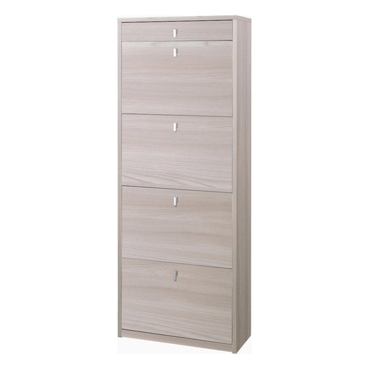 Scarpiera mobile 4 ante con 1 cassetto 63x29x164H cm in kit di montaggio colore Olmo chiaro