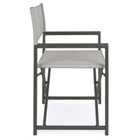 Set 2 Sedie Regista Mare Pieghevoli 48x56x86 cm in Alluminio Gilda Grigio