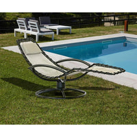 Sdraio chaise longue da Giardino ellittica 175x78x82 cm Twist Ecrù