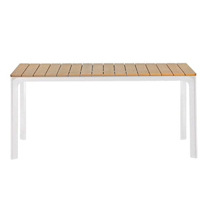 Tavolo giardino in alluminio e polywood 160x90cm bianco Enna