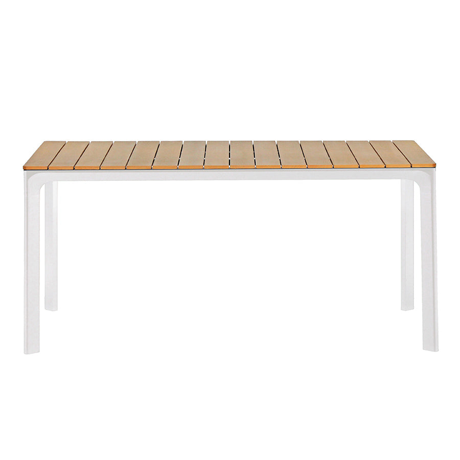 Tavolo da Giardino 160x90xH74 cm in alluminio e polywood Enna Bianco