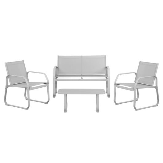 Set da giardino completo in acciaio Ecosteel grigio