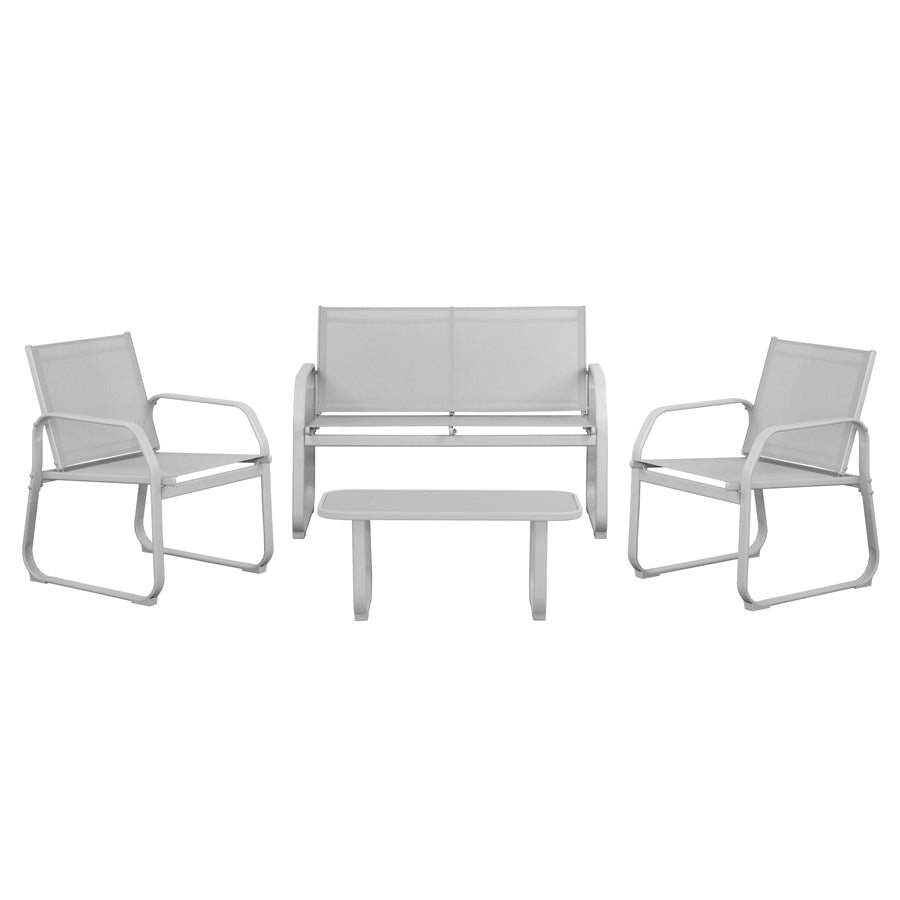 Set da giardino completo in acciaio Ecosteel grigio