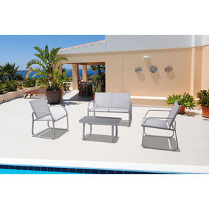 Set da giardino completo in acciaio Ecosteel grigio