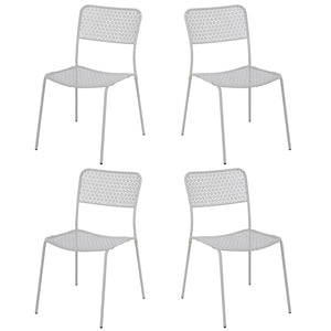 Set da 4 sedie da giardino Aura con motivo floreale grigio