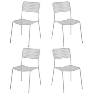 Set 4 Sedie da Giardino 44x45/60x81,5h cm in Metallo Aura Grigio