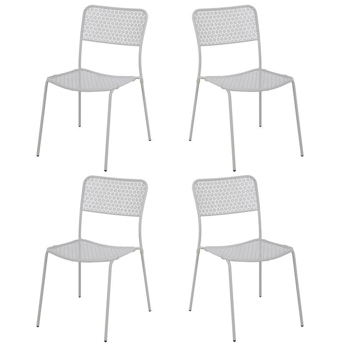 Set 4 Sedie da Giardino 44x45/60x81,5h cm in Metallo Aura Grigio