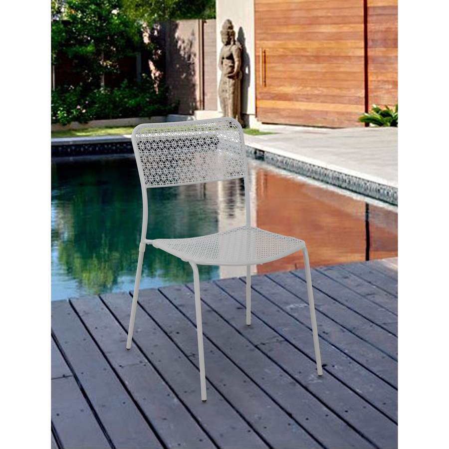 Set da 4 sedie da giardino Aura con motivo floreale grigio