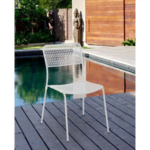 Set da 4 sedie da giardino Aura con motivo floreale bianco