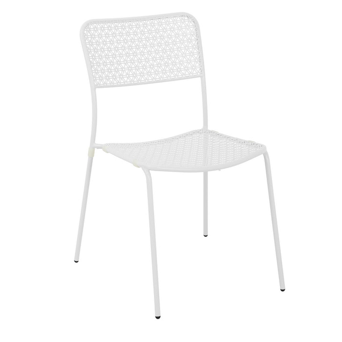 Set da 4 sedie da giardino Aura con motivo floreale bianco