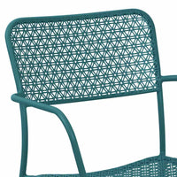 Set 4 sedie da Giardino con Braccioli 57x45/58x81,5h cm in Metallo Aura Turchese