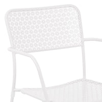 Set da 4 sedie da giardino Aura con braccioli e motivo floreale bianco