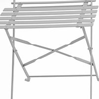 Set balcone con sedie e tavolino in acciaio pieghevoli Dalia grigio