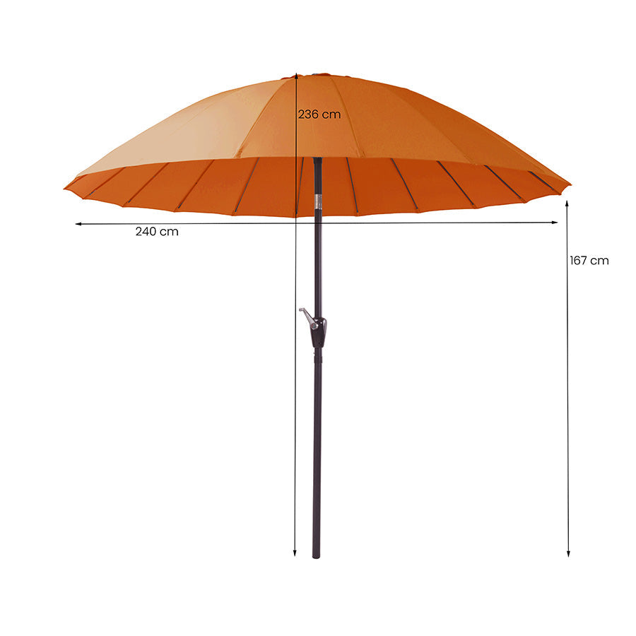 Ombrellone da Giardino Ø240xH236 cm Atlanta arancio