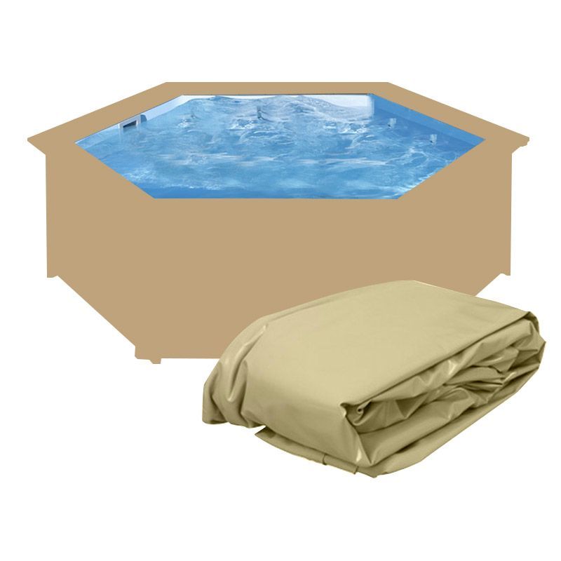 Liner Di Ricambio Per Piscina In Legno Ecowood Ottagonale -  4,70 X H.1,20 M Sabbia - Spessore 0,75 Mm