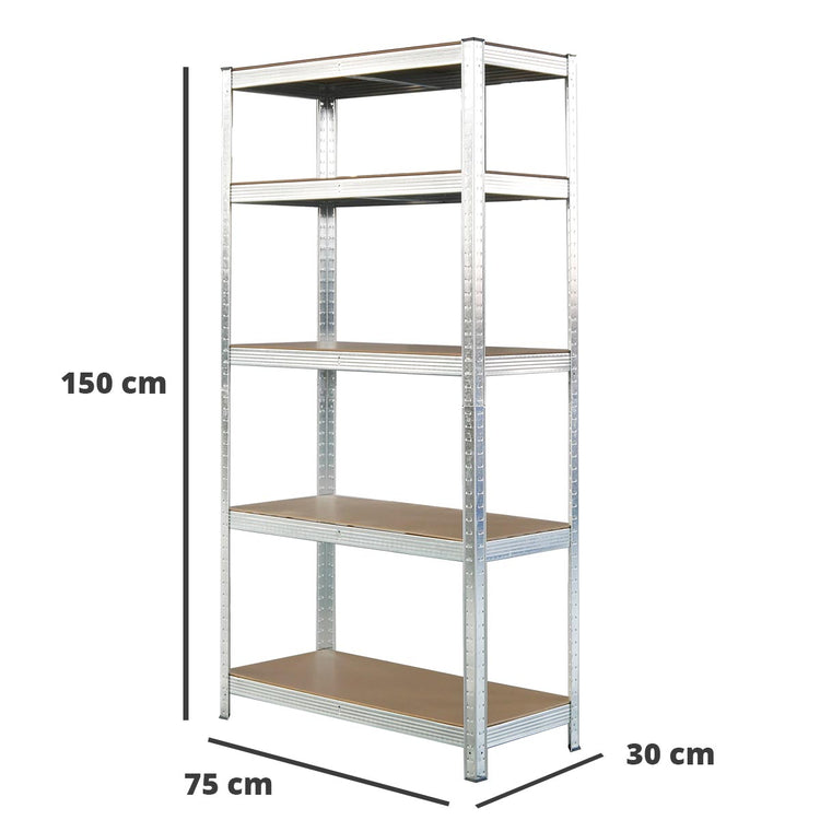 Scaffali in metallo 5 ripiani 150x75x30cm Set da 2