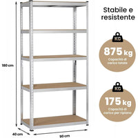 Scaffale metallo in alluminio 875kg x 2