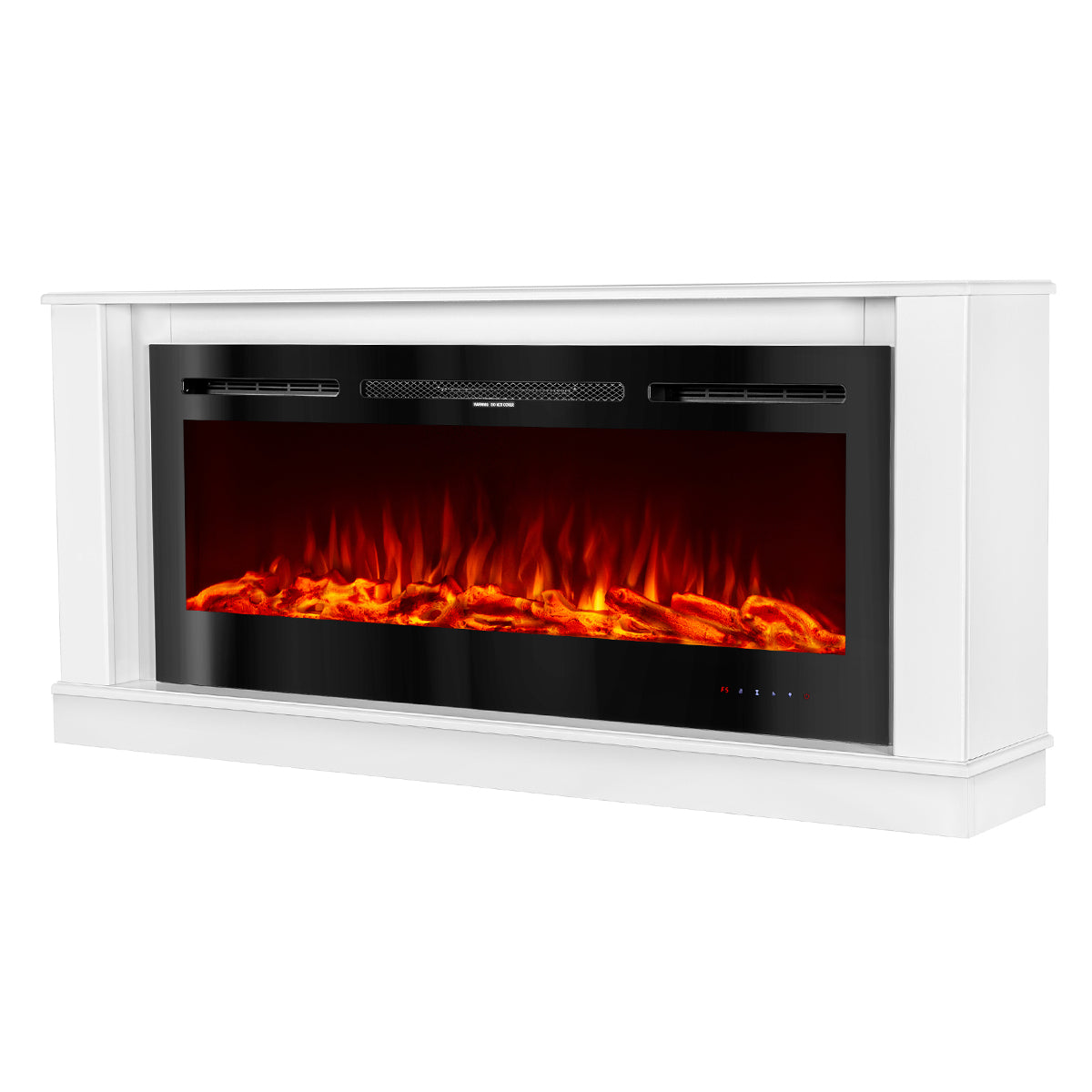 Camino Elettrico da Pavimento 72,5x158x30 cm Effetto Fiamma 1500W Bernard & Hermes