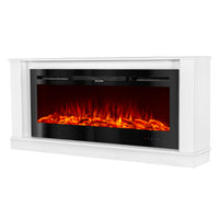 Camino Elettrico da Pavimento 72,5x158x30 cm Effetto Fiamma 1500W Bernard & Hermes