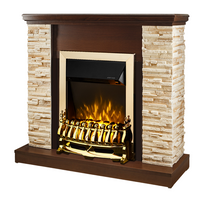 Camino Elettrico da Pavimento 90,3x98x30 cm Effetto Fiamma 2000W Rock & Galileo Gold