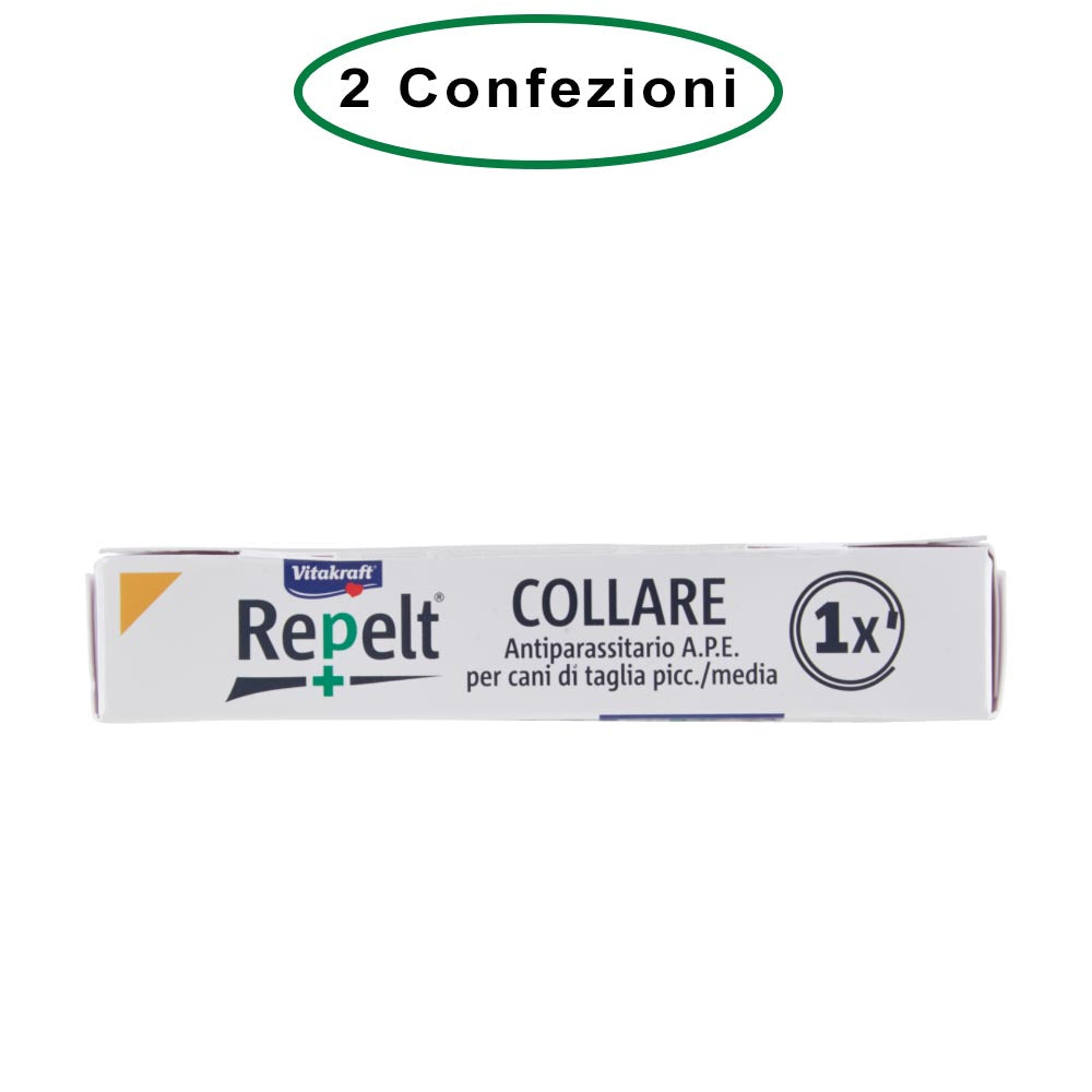 Vitakraft repelt collare antiparassitario per cani di taglia piccola & media < 25 kg confezione da 2 collari