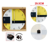 Orologio Da Parete Diametro 29.5cm In Vetro Disegno Giallo Bianco Nero