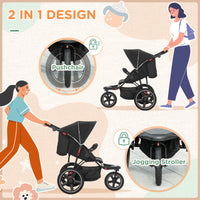 Passeggino Leggero per Bambini Pieghevole 128x58x106 cm con Tettuccio in Metallo e Tessuto Oxford Nero