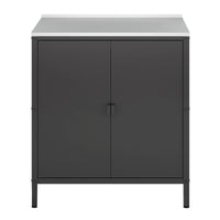 Armadietto da Giardino Bolognano 92 x 80 x 50 cm Acciaio - Grigio / Nero opaco - casa.pro