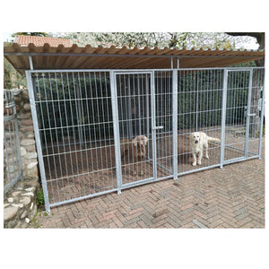 2 box per cani in linea con copertura ciascuno da 3x2 metri con zincatura a caldo