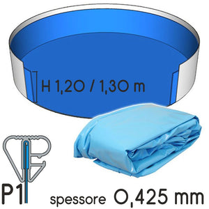 Liner Per Piscina A Forma Circolare  3,65 - Colore Azzurro - Spessore 0,425 Mm