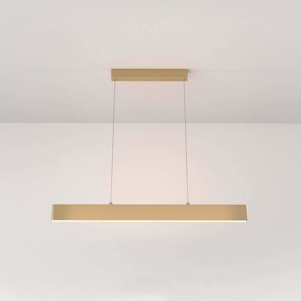 Lampadario A Sospensione Moderno Step Metallo Oro Luce Led Integrato 23W Calda