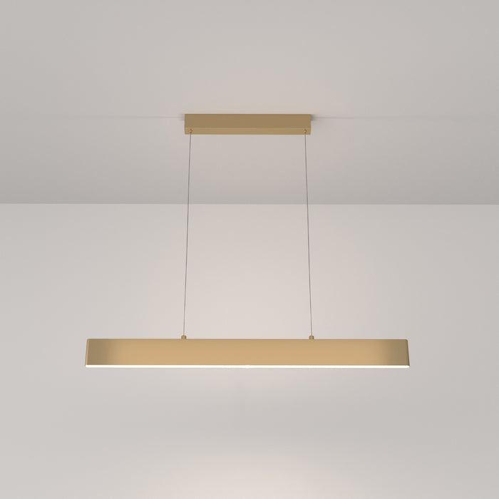 Lampadario A Sospensione Moderno Step Metallo Oro Luce Led Integrato 23W Fredda