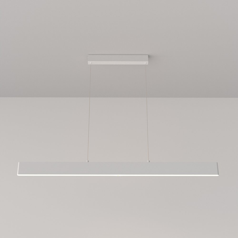 Lampadario A Sospensione Moderno Step Metallo Bianco Luce Led Integrato 30W