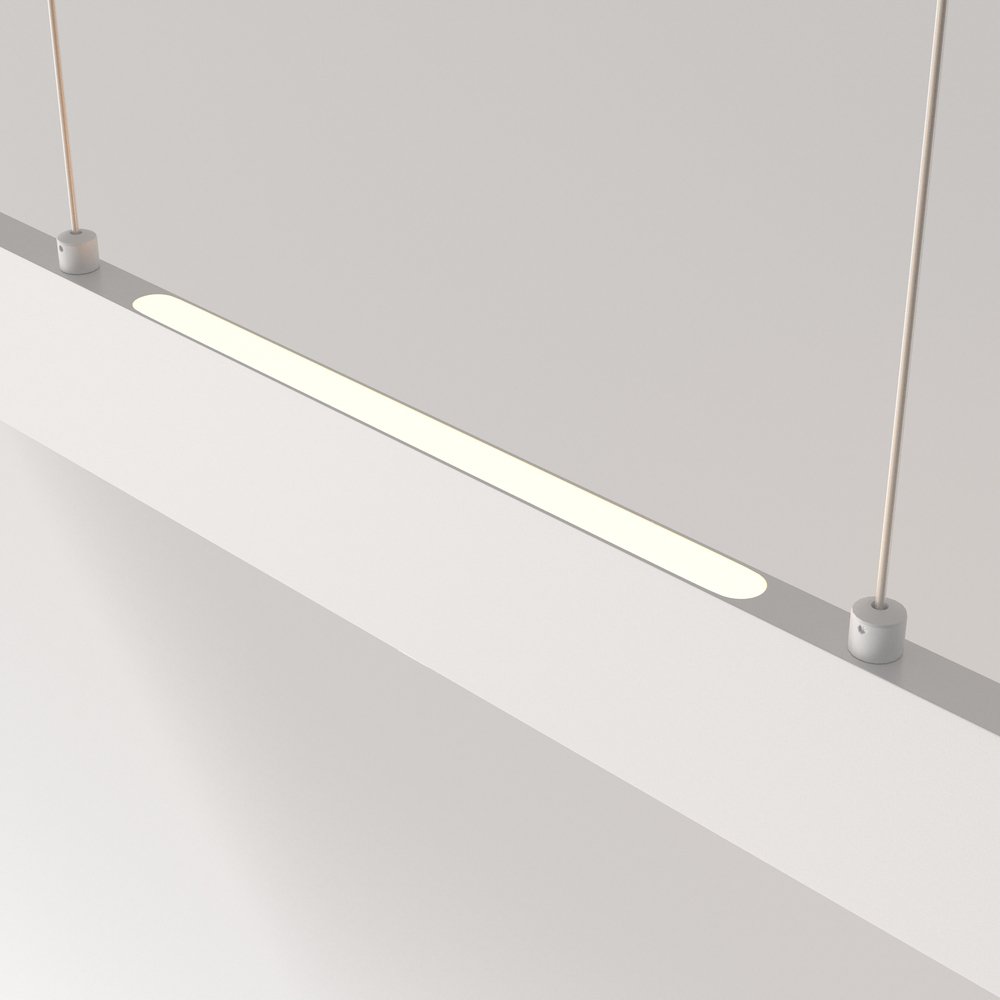 Lampadario A Sospensione Moderno Step Metallo Bianco Luce Led Integrato 30W