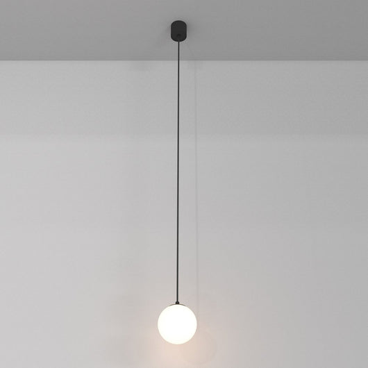 Lampadario A Sospensione Moderno Luna Alluminio Nero Luce Led Integrato 5W Calda