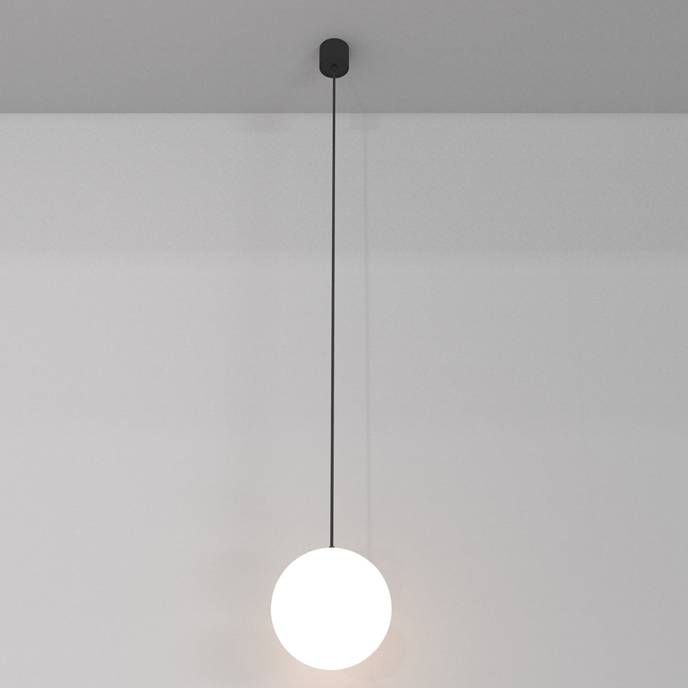 Lampadario A Sospensione Moderno Luna Alluminio Nero Led Integrato 5W Calda