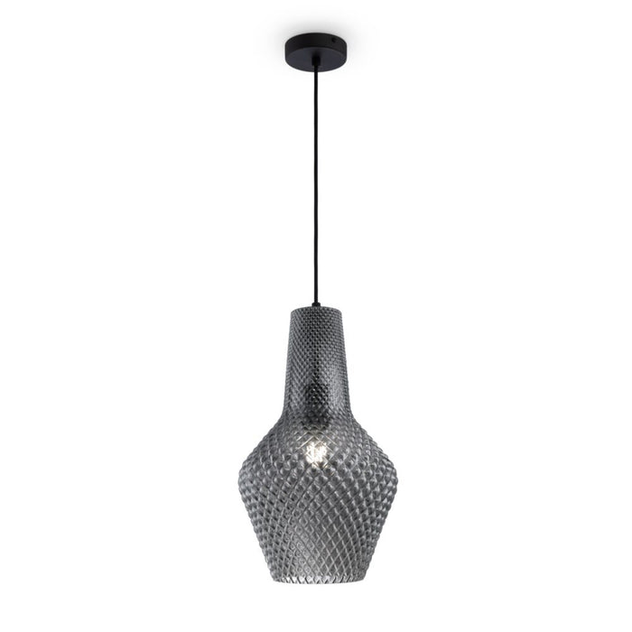 Sospensione Moderna 1 Luce Vetro Grigio Tommy