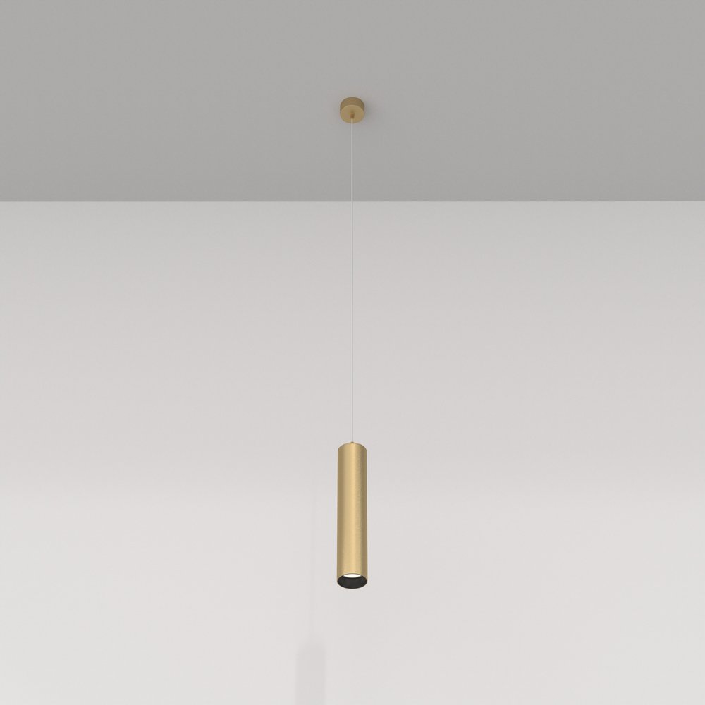 Lampadario A Sospensione Moderno Focus Alluminio Oro 1 Luce Gu10 10W