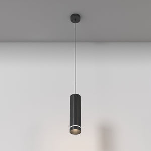 Lampadario A Sospensione Moderno Orlo Alluminio Nero Luce Led Integrato 12W