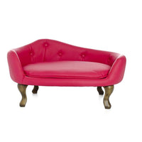 Divano per cani ecopelle chesterfield divanetto rosa 78x54x40 cm