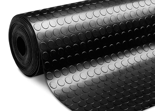 Tappeto Rivestimento Pavimento Gommato PVC Con Bolle Colore Nero Bollato - 100x300 - Floor Nero