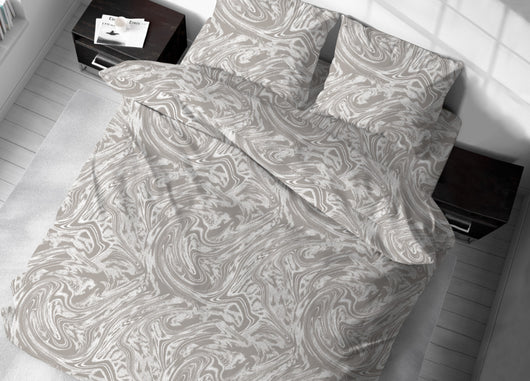 Sacco Copripiumino In 100% Cotone Made Italy Disegno Splash - Singolo - Beige